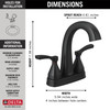 Delta 25775-BLMPU-DST Stryke Two Handle Centerset Bathroom Faucet, Matte Black