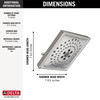 Delta 52684-SS-PR Universal Showering Components H2Okinetic 3-Setting Raincan Shower Head, Lumicoat Stainless