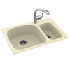 33-in D x 22-in W x 9.75-in H Solid Surface Dual Mount Double Bowl Kitchen Sink with 1-Hole in Bone