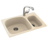 33-in D x 22-in W x 9.75-in H Solid Surface Dual Mount Double Bowl Kitchen Sink with 1-Hole in Tahiti Sand