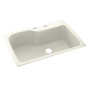 33-in D x 22-in W x 10.563-in H Solid Surface Dual Mount Single Bowl Kitchen Sink with 2-Hole in Bisque