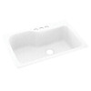 33-in D x 22-in W x 10.563-in H Solid Surface Dual Mount Single Bowl Kitchen Sink with 3-Hole in Arctic Granite