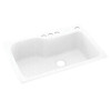 33-in D x 22-in W x 10.563-in H Solid Surface Dual Mount Single Bowl Kitchen Sink with 4-Hole in Arctic Granite