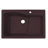 33-in D x 22-in W x 5.625-in H Granite Dual Mount Single Bowl Kitchen Sink with 1-Hole in Espresso