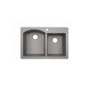 33-in D x 22-in W x 9.5-in H Granite Dual Mount Double Bowl Kitchen Sink with 1-Hole in Metallico