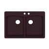 33-in D x 22-in W x 9.063-in H Granite Dual Mount Double Bowl Kitchen Sink with 2-Hole in Espresso
