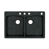 33-in D x 22-in W x 9.063-in H Granite Dual Mount Double Bowl Kitchen Sink with 4-Hole in Nero