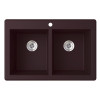 33-in D x 22-in W x 9.563-in H Granite Dual Mount Double Bowl Kitchen Sink with 1-Hole in Espresso