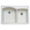 Blanco 440217-5 22-In X 33-In Double-Basin Granite Drop-In Or Undermount 5-Hole Residential Kitchen Sink in Biscuit