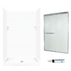 Swan STP3448010-M46570CR 72.5-in x 48-in x 34-in 5-Piece Alcove Shower Kit in White