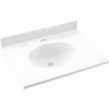 Solid Surface 19-in x 17-in Integral Single Sink Bathroom Vanity Top in White