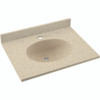 Solid Surface 19-in x 17-in Integral Single Sink Bathroom Vanity Top in Bermuda Sand