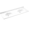 Solid Surface 61-in x 22-in Integral Double Sink Bathroom Vanity Top in Arctic Granite