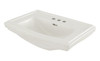Toto LT780.4#01 27-in Pedestal Bathroom Sink with 3 Faucet Holes Drilled and Overflow, Less Pedestal in Cotton