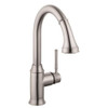 Hansgrohe 04215800 Talis C Pull-Down Kitchen Faucet with High-Arc Spout, Magnetic Docking, and Locking Spray Diverter in Steel Optic Hansgrohe 04215800 Talis C Pull-Down Kitchen Faucet with High-Arc Spout, Magnetic Docking, and Locking Spray Diverter in Steel Optic