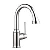 Hansgrohe 04216000 Talis C Pull-Down Kitchen Faucet with High-Arc Spout, Magnetic Docking, and Locking Spray Diverter in Chrome