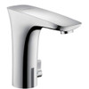 Hansgrohe 15170001 PuraVida Bathroom Faucet Single Hole Tall Faucet with Electronic Sensor Technology and Metal Lever Handle for Manual Operation in Chrome