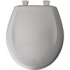 Plastic Round Slow-Close Toilet Seat in Silver