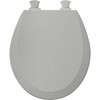 Wood Round Toilet Seat in Ice Grey