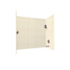 32-in D x 60-in W x 60-in H Solid Surface Bathtub Wall Kit in Pebble