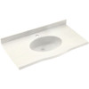 Swan EV1B2237-059 Solid Surface 37-in x 22-in Integral Single Sink Bathroom Vanity Top in Tahiti Ivory