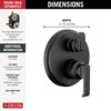 Delta T24889-BL Tetra 14 Series Integrated Diverter Trim with 3-Setting, Matte Black