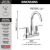 Delta 2559-MPU-DST Trinsic Two Handle Centerset Bathroom Faucet, Chrome