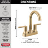 Delta 2559-CZMPU-DST Trinsic Two Handle Centerset Bathroom Faucet, Champagne Bronze