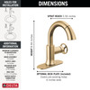 Delta 558HAR-CZPD-DST Trinsic Single Handle Pull Down Bathroom Faucet, Champagne Bronze