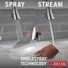 Delta 19831Z-SD-DST Hazelwood Single Handle Pull Down Kitchen Faucet with Soap Dispenser and ShieldSpray Technology, Chrome