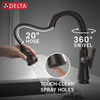 Delta 9979T-RB-DST Coranto Single Handle Pull Down Bar or Prep Faucet with Touch2O Technology, Venetian Bronze
