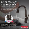 Delta 9979T-RB-DST Coranto Single Handle Pull Down Bar or Prep Faucet with Touch2O Technology, Venetian Bronze
