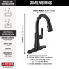 Delta 9979T-BL-DST Coranto Single Handle Pull Down Bar or Prep Faucet with Touch2O Technology, Matte Black