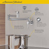 Wall-Mount Swing Arm Pot Filler Kitchen Faucet in Stainless Steel