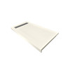 Transolid FSC6032L-02 60-in x 32-in Cast Solid Surface Shower Base With Left Hand Drain, Cameo
