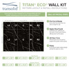 Transolid TWWCSK603296-KI03GBS Titan 60-in x 32-in x 96-in Walk-In Shower Kit with End Drain, Black Caruso, Brushed Stainless