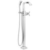 Delta T47766-FL Stryke Delta Stryke Single Handle Floor Mount Tub Filler Trim, Chrome