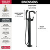 Delta T4776-BLFL Stryke Delta Stryke Single Handle Floor Mount Tub Filler Trim, Matte Black