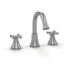 Widespread Bathroom Faucet with Cross Handles in Polished Nickel