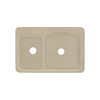 33-in x 22-in Solid Surface Kitchen Sink with Double Offset Bowls, Drop-in Installation, in Matrix Sand