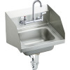 Elkay CHS1716LRSC Commercial Stainless Steel Handwash Sink Package with 2 Faucet Holes in Buffed Satin