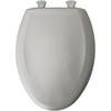 Plastic Elongated Slow-Close Toilet Seat in Silver