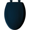 Plastic Elongated Slow-Close Toilet Seat in Navy