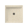 32.375-in D x 32.375-in W x 5.5-in H Solid Surface Shower Base in Cloud Bone