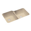 32.75-in D x 21.125-in W x 8.25-in H Solid Surface Undermount Double Bowl Kitchen Sink with 0-Hole in Bermuda Sand