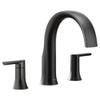 Two-Handle High Arc Roman Tub Faucet in Matte Black