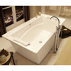 66in x 36in x 24in Rectangular Freestanding Acrylic Soaking Bathtub with Center Drain, in White