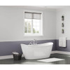 66in x 36in x 26in Oval Freestanding Fiberglass Soaking Bathtub with Center Drain, in White