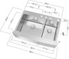 35.75-in x 25.125-in x 10-in 16 Gauge 60/40 Double Bowls, Stainless Steel Kitchen Sink with Low Divide, Micro Edge Dual Mount Installation, with FR2 Holes