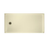 30.1875-in D x 60.375-in W x 4.1875-in H Solid Surface Shower Base with Left-Hand Drain in Bone